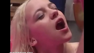Young Bea swallows empty urine in abundance